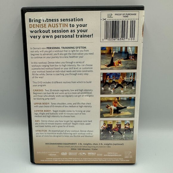 Denise Austin Personal Training System DVD 2004 Fitness Cardio Stretch Workouts - Picture 2 of 3